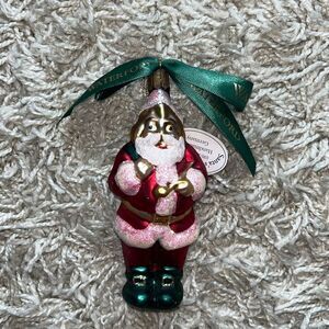 Vintage Waterford Blown Glass Santa’s Warm Wishes 5” Ornament
